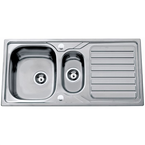 Velore 'Bowl & Half' Kitchen Sink & Drainer - Lime Kitchen & Bathroom